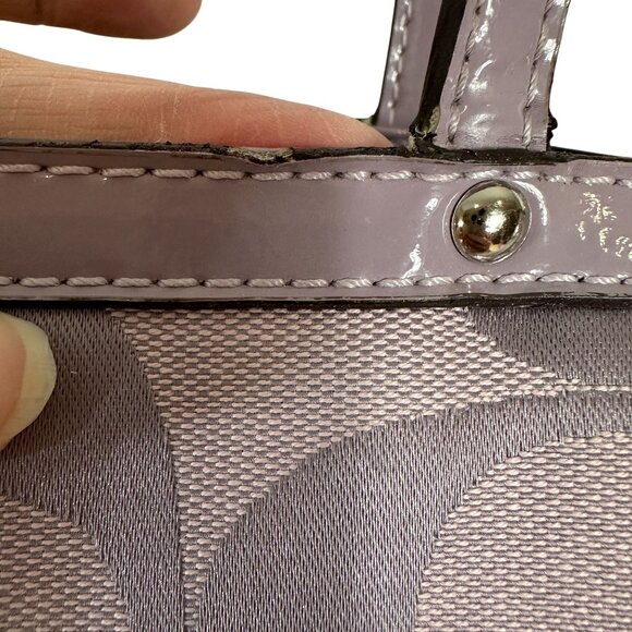 Coach Signature C KISS LOCK Shoulder Bag Lavender Purple F19190 - Picture 15 of 15